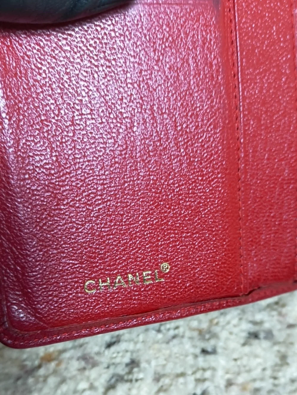 Chanel Dark Red Leather Long Flip Gold CC Logo Bifold Wallet